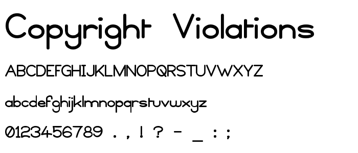 Copyright Violations font